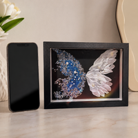 Butterfly Motif Frame, Box Frame, 8x10, Black Box Frame, 3D Butterfly Frame, MDF, 3D Photo Frame, Tabletop Use