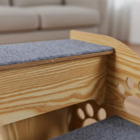 Wooden Pet Stairs Sturdy Construction Wooden Dog Steps Pet Bed Steps Detachable Design Decorative Cutouts for Small Dogs