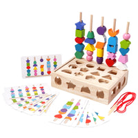 Child-Centered Shape Matching Board with Cards Stacking Wooden Sorting Board Educational Shape Sorter Sensory for Toddlers