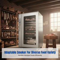 Commercial Electric Smoker Oven, Large Capacity Multi-Tier Roaster, Stainless Steel, for Meat, Sausage, Tofu, Smoked Chicken
