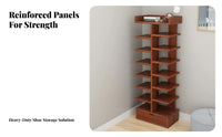 Space-Saving Multi-Tier Shoe Shelf Large Capacity Vertical Shoe Rack Easy to Assemble Home Furniture Sturdy for Apartment Dwellers, Families, Students, Entryway, Small Areas, Hallway, Bedroom