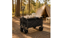 Multi-Functional Wagon with Table Foldable Folding Camping Wagon Easy to Clean Camp Carrier Large Capacity for Picnic, Beach, Fishing
