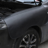 3 Pieces Wheel Well Protection Mat Black Front Wheel Well Mat Car Accessory Rounded Corners Glossy Finish for Garage