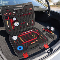 Engine Pressure Test Kit Professional Pressure Gauge Kit Portable Tester with Hose and Adapters for Mechanics, Home Mechanics, Auto Repair Shop
