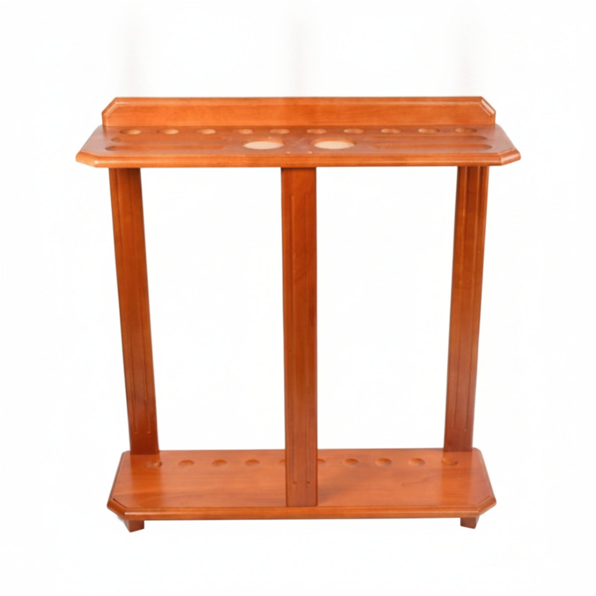 Walnut Finish Billiard Cue Rack for Game Room