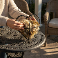 Yard Art Heart Shaped Bird Nester Easy to Hang Iron Wire Nesting Heart Attracts Wild Birds Bird Nesting Material Holder Weather Resistant for Gardeners, Nature Lovers