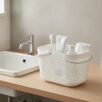 Portable Thickened Plastic Storage Basket for Bathroom and Home