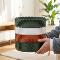Plant Saucers with Rim, Heavy Duty Resin Drip Tray and Trays, Modern Style Pot Stand for Indoor and Outdoor Plants, Not Easy to Deform