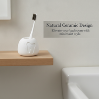 Diatomaceous Earth Toothbrush Holder for Bathroom Countertop, Absorbent and Quick-Drying