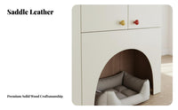 Space-Saving Multifunctional Pet Cabinet Sturdy Construction Cat House Storage Cabinet Mid-Century-Century Modern Design Indoor Pet Crate Furniture Walnut Wood Grain for Living Room, Bedroom
