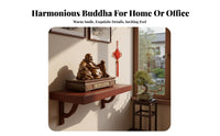 Grand Opening Gift Chinese Wealth Buddha Ornament Long-Lasting Laughing Buddha Figurine Easy to Clean Golden Maitreya Figurine Long-Lasting Color for Business Owners, Spiritual Seekers, Living Room, Shop, Entryway, Home Altar