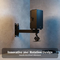 360° Rotation Wall Mount Speaker Bracket All-Metal Construction Wall Speaker Mount Easy Installation for DJs, Home Theater Enthusiasts, Stage, Karaoke Bar, Club