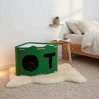 Scratch Resistant Felt Cat Cave Claw-Friendly Felt Cat Condo Space-Saving Pet Furniture For Multiple Cats