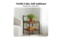 Solid Wood Frame Rattan Nightstand Minimalist Design 3-Tier Rattan Nightstand Space-Saving Bedside Table Sturdy Build for Apartment Dwellers, Homeowners, Renters, Small Areas, Guest Room