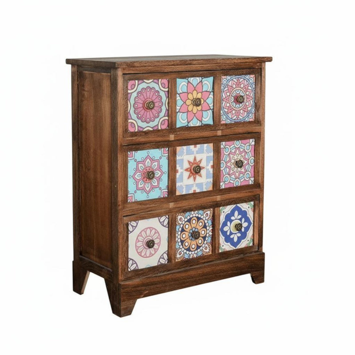 Vintage Look 3-Drawer Dresser Stylish Accent Piece Multi-Drawer Apothecary Chest Space-Saving Nightstand Versatile Use for Decor Enthusiasts, Homeowners, Renters, Bedroom, Living Room, Hallway, Entryway