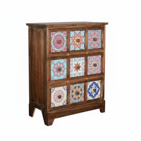 Vintage Look 3-Drawer Dresser Stylish Accent Piece Multi-Drawer Apothecary Chest Space-Saving Nightstand Versatile Use for Decor Enthusiasts, Homeowners, Renters, Bedroom, Living Room, Hallway, Entryway