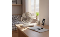 Integrated Night Light Fan with Phone Holder Compact Design USB Desk Fan Adjustable Speed for Students, Office Workers, Desktop, Dormitory