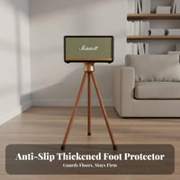 Anti-Vibration Wooden Speaker Stand Shock Absorption Solid Wood Speaker Holder Non-Marking Rubber Feet Audio Accessory Heavy Duty for Audiophiles, Home Studio, Living Room, Bedroom
