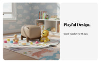 Solid Wood Frame Piglet-Shaped Ottoman Extra Seating Upholstered Accent Stool 150kg Load Capacity Household Furniture Comfortable for Homeowners, Apartment Dwellers, Living Room, Entryway, Bedroom, Playroom