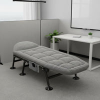 Single Folding Cot Foldable Portable Guest Bed No Assembly Required Padded Recliner Bed for Balcony, Hospital, Camping