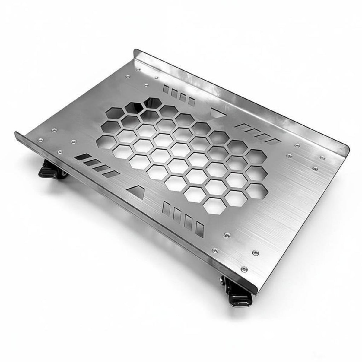Stainless Metal Computer Stand Load Bearing Rolling PC Stand Wide Base Computer Cart for Desk