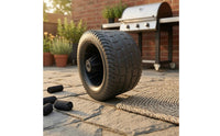 7-Inch Rubber Wheel 168 Mm Diameter Treaded Wheel Heavy Duty Outdoor Gear Wear Resistant for Camping, Lawn, Barbecue