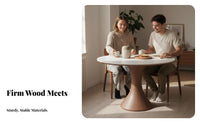 Small Apartment space-efficient Round Tripod Table Modern Minimalist Home Furniture Space Saving Easy to Clean for Families, partners, Homeowners, Dining Room, morning dining corner, Kitchen