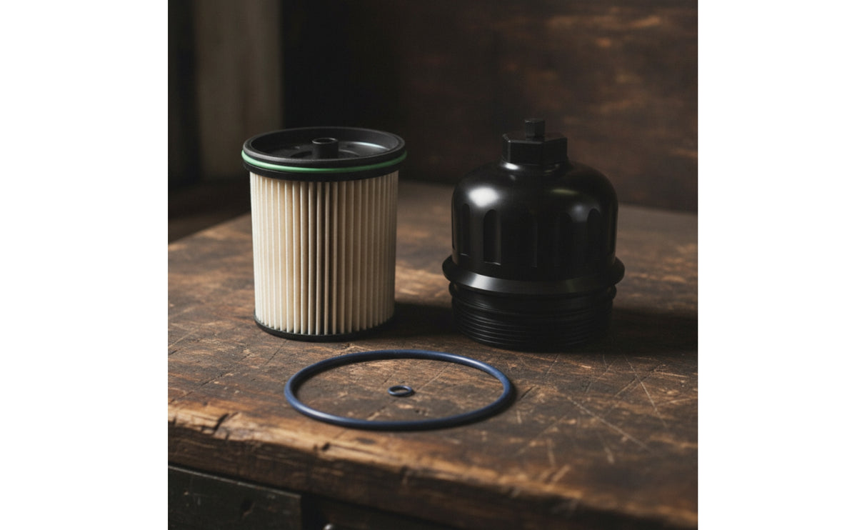 Stronger Fuel Filter Housing Cap Assembly Pleated Fuel Filter with Housing Cap Threaded Ribbed for Preventive Upkeep