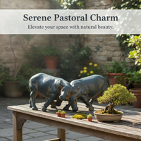 Miniature Resin Buffalo Figurine for Micro Landscape and Garden Decor