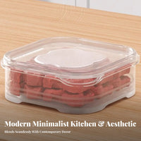Divided Compartments meat Portioning Box health-safezer Safe Stackable Deli meat storage container crispKeeping Refrigerator Organizer food-safe plastic for Meal food-safeppers, Home Cooks, Office Workers, Kitchen