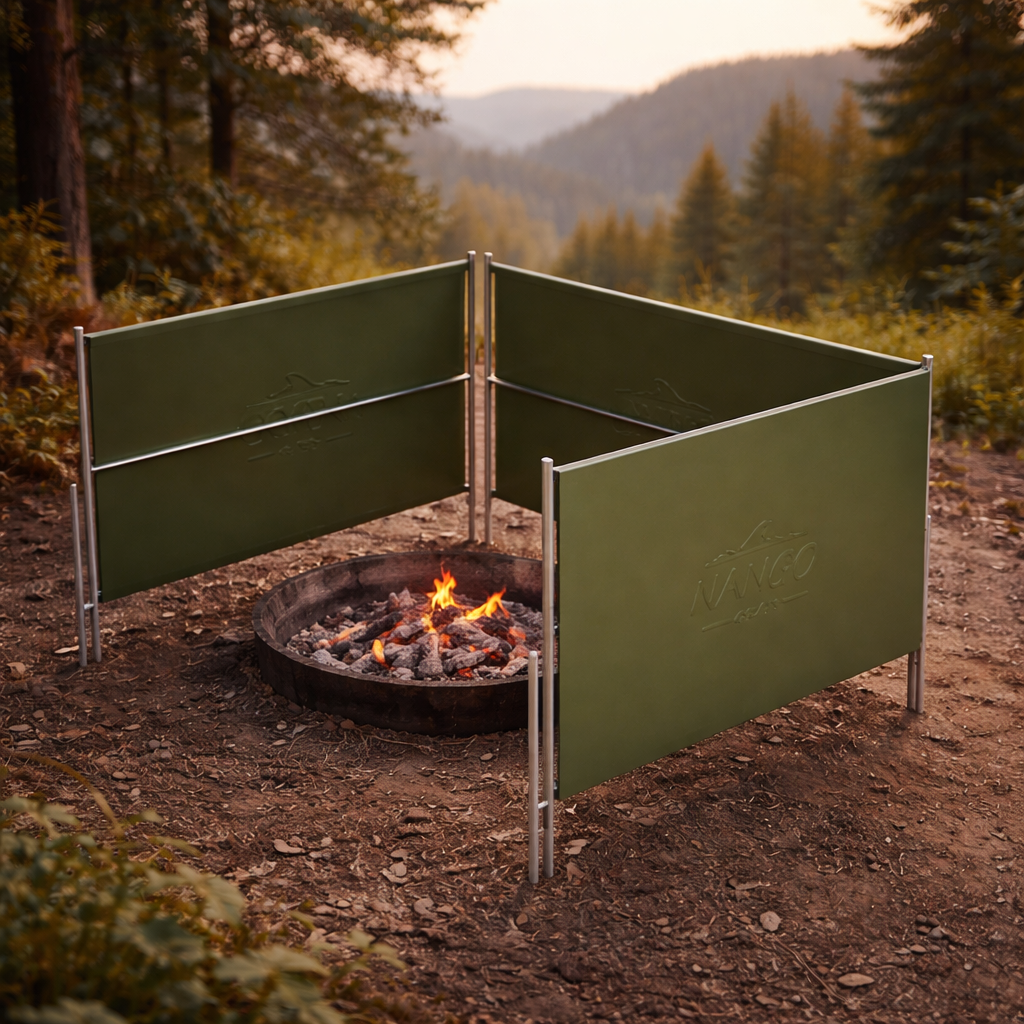 Camping Wind Screen, Wind Guard, Foldable, Metal, Compatible with Fire Pits, With Storage Bag