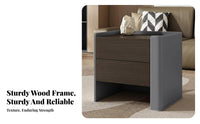Italian design Single-Drawer Cabinet with Open Shelf Minimalist Design Nightstand Integrated Handle Bedside Table Space-Saving for Homeowners, Apartment Dwellers, Adults, Beside the Bed, Guest Room