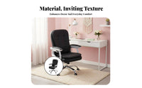 Adjustable Height Rolling Task Chair Ergonomic Backrest Upholstered Rolling Chair Modern Design Home Seating Sturdy Base for Students, Teenagers, Adults, Dormitory, Bedroom, Study Room