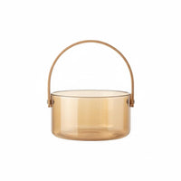 Glass Ice Container with Handle Sturdy Ice Container Beverage Tub with Handles Easy to Clean Portable Drink Chiller Tub Wide