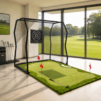 golf practice net and putting green