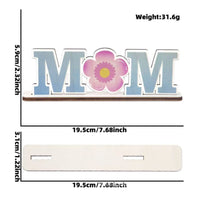Freestanding Mother's Day Wooden Ornament Heartfelt Message MOM Letter Table Decor Polished Finish Mothers Day Desk Sign Lightweight for Birthday Party