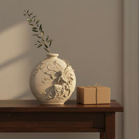 French Vintage Vase Antique Look Angel Vase Textured Detail Home Decor for Living Room