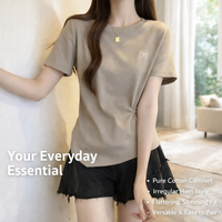 T Shirts for Women UK with Irregular Hem and Twist Knot Detail, Ladies Short Sleeve Casual Wear, Flattering Fit Design