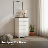 Space-Saving Plastic Drawer Cabinet Long-Lasting PP Material 5-Drawer Storage Cabinet Large Capacity Clothes Organizer Chest Easy to Install for Families, Homeowners, Bedroom, Living Room, Bathroom, Hallway