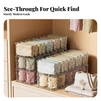 Sock Underwear Organizer Compartmentalized Underwear Organizer Bin Large Capacity Sock Storage Box for Women, Adults, Drawer, Bedroom, Dresser