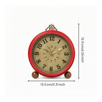 Twin Bell Alarm Clock Compact Metal Alarm Clock with Handle Sturdy for Bedroom