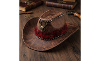Cowboy Hat with Deer Head Western Steampunk Hat Soft for Cosplayers