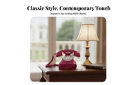 Rotary-Style Landline Phone Decorative Corded Desk Phone Rotary Dial Telephone Classic Antique Design Communication Device