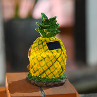 Pineapple Statue with Solar Panel Resin Pineapple House Cute for Garden, Balcony