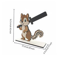 Wooden Animal Tissue Holder Compact Countertop Cute Animal Paper Towel Stand Space Saving Desktop Tissue Rack for Kitchen