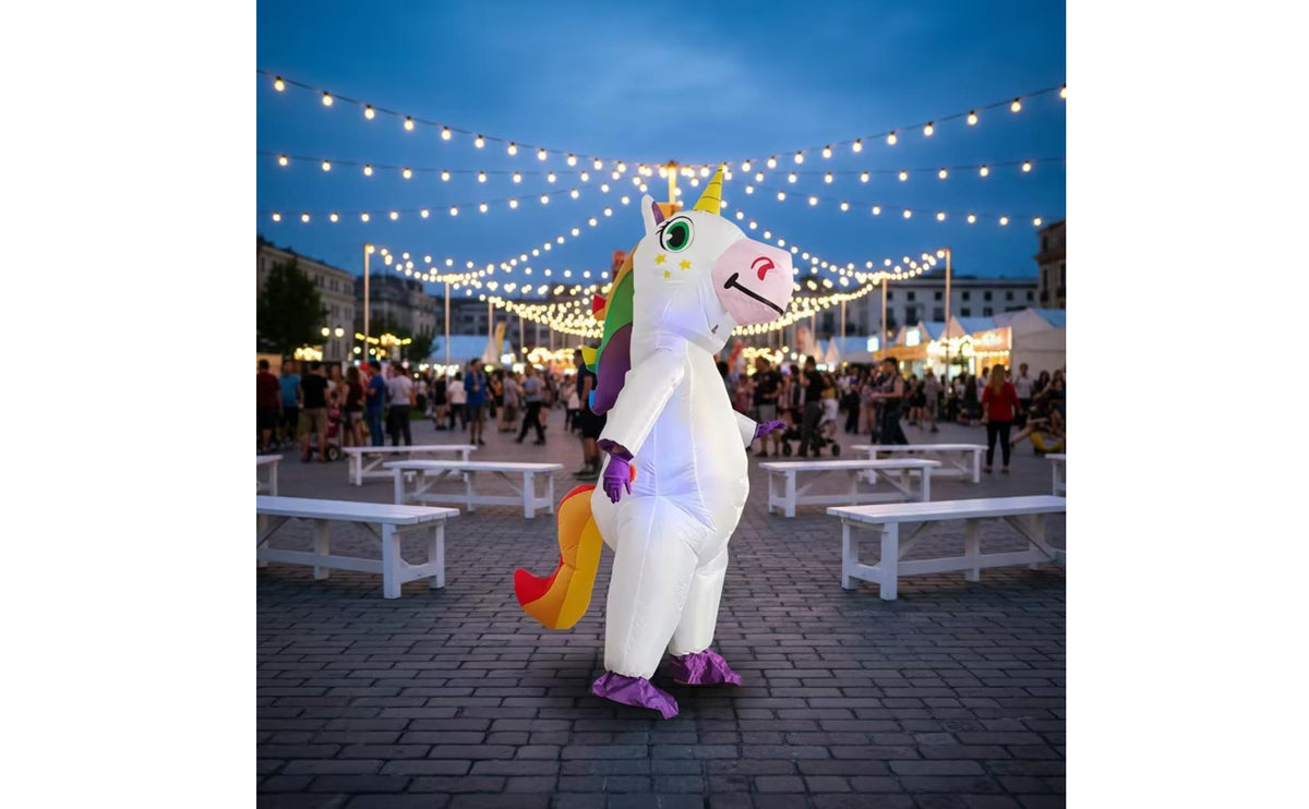 Inflatable animal Costume Tail Mythical Horse Character Costume Front Zipper for Adults