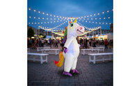 Inflatable animal Costume Tail Mythical Horse Character Costume Front Zipper for Adults