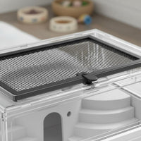 High Transparency Clear Plastic Hamster House Easy to Assemble Transparent Hamster Habitat Complete Accessories Small Animal House Ventilated for Hamsters, Indoor