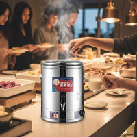 Electric Cooking Barrel Keep Warm Function Commercial Water Boiler with Spigot Thermal Insulation Stainless Alloy Water Boiler for Caterers, Catering