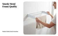 Space-Saving Wall-Mounted Drying Rack Foldable Retractable Clothes Hanger Multi-Functional Towel Holder Easy Installation for Apartment Dwellers, Homeowners, Families, Bathroom, Balcony, Cloakroom, Hallway